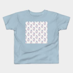 Christmas pattern with cute cartoon penguins Kids T-Shirt